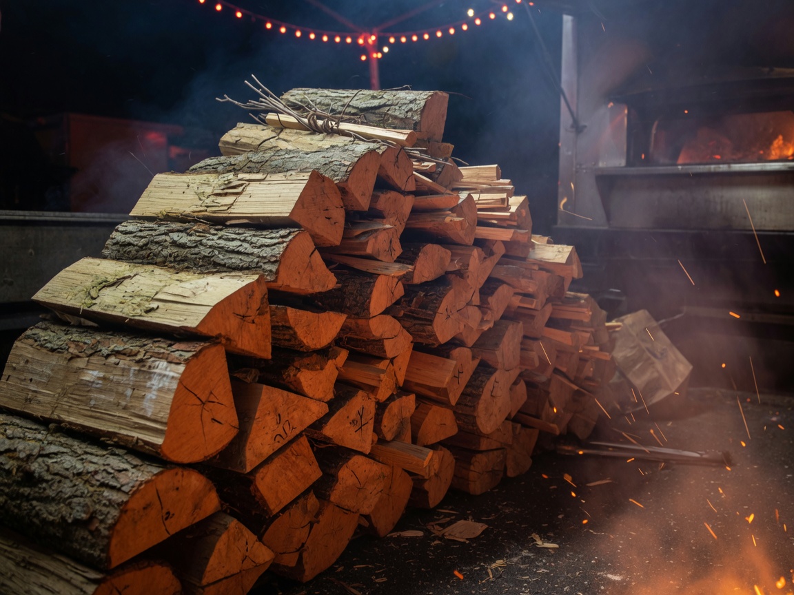 Hardwood stacked for the fire